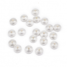 Намистини-Роздільники з Металу, Рондель, Колір: Срібло, Розмір: 8х4мм, Отвір 1.5мм, (13WB17078)