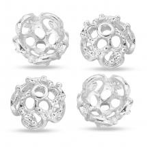 Nakładki na Koraliki Stop Metalowy 9x5mm Kolor: Srebro 4szt/opakowanie (13WB17190)