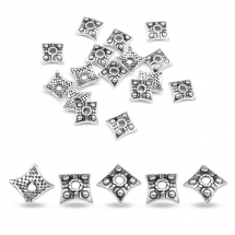 Nakładki na Koraliki Stop Metalowy 7,5x7,5x3mm Kolor: Antyczne Srebro 20szt/opakowanie (13WB17193)