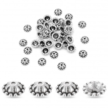 Nakładki na Koraliki Stop Metalowy 8x3mm Kolor: Antyczne Srebro 40szt/opakowanie (13WB17195)