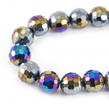 Koraliki Szklane Galwanizacja Fasetowane 10mm 72szt/72cm/sznur (13WB17300)