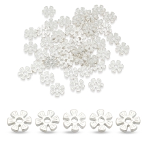 Koraliki Dystansowe Stopowy Biżuterii 8х8х2mm Srebro 50szt (13WB17345)