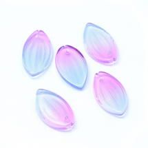 Zawieszka Szklo 20.5x12x2.5mm Otwór 1mm Kolor: Liliowy Niebieski 5szt (13WB17482)