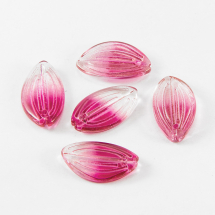 Zawieszka Szklana 20.5x12x2.5mm Otwór 1mm Kolor: Jasny Różowy 5szt (13WB17483)