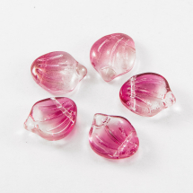 Zawieszka Szklana 15x12x4mm Otwór 1mm Kolor: FLamingo 5szt (13WB17487)