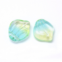 Zawieszka Szklana 15x12x4mm Otwór 1mm Kolor: Niebiesko-Żółty 5szt (13WB17488)