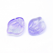 Zawieszka Szklana 15x12x4mm Otwór 1mm Kolor: Liliowy 5szt (13WB17489)