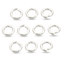 Srebro 925 Kółeczka Ogniwka Pojedyncze, Otwarte, 4x0.7mm, Średnica wewnętrzna: 2mm, 10 szt (13WB17889)