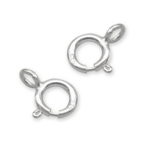 Srebro 925, Zapięcie Kółko Sprężynowy do Rękodzieła i Biżuterii, 7x6x1mm, 2szt (13WB17908)