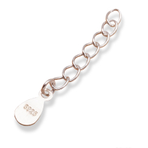 Srebro 925, Łańcuszek Przedłużający z Zawieszką Kropla, Końcówki, 33mm, Zawieszką: 8x4mm, 1szt (13WB17910)