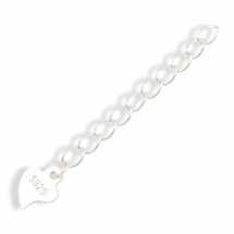 Срібло 925 Концевики Кулон Підвіска з Ланцюжком, 40мм, Кулон-Серце 7х5х0.5мм, (13WB17911)