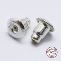 Срібло 925 Заглушки для Пусет та Сережек, 3.5х3.3мм, Отвір 0.7мм, (13WB18129)