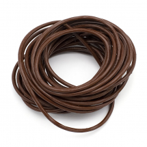 Sznurek Naturalna Skóra Wołowa, do Tworzenia Biżuterii, Brązowy, 3mm, 5m (13WB18229)