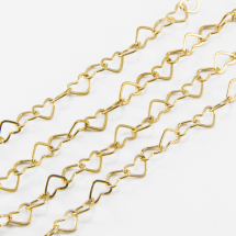 Ланцюг Ручна Робота, Латунь, Стійке Покриття, Паяний, Колір: Золото, Розмір: 6.5x4.5x0.3мм, (13WB18321)
