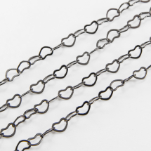 Łańcuszek Ręcznie Robiony Mosiądz 6.5x4.5mm Kolor: Stal Pistoletowa 1m (13WB18323)