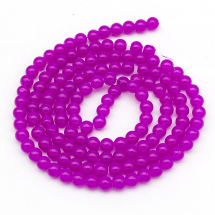 Намистини Скляні Імітація Нефриту, Круглі, Колір: Темно-бузковий DK117, Розмір: 6мм, Отвір 1мм, близько 135шт / 81см / нитка, (13WB18328)