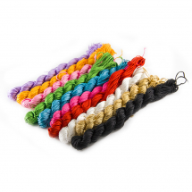 Sznurek Nylonowy do Bransoletek Makramy i Biżuterii, Mix Kolorów, 1mm, 24m/wiązka, 10wiązek/zestaw (13WB18519)