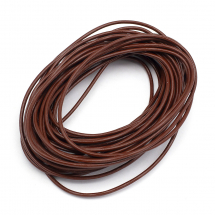 Sznurek Skóra Naturalna, do Robienia Bransoletek i Biżuterii, Brązowy, 1.5mm, 5m (13WB18533)