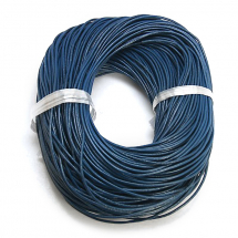 Sznurek Jubilerski Wołowa Skóra Naturalna, Okrągły, Barwiony, Kolor: Błękit Morski, 2mm, 5m (13WB18536)