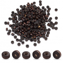 Koraliki Drewniane Klonowe Barwione, Płaskie Okrągłe, Brązowe, 6х3mm, około 700szt/50g (13WB18678)