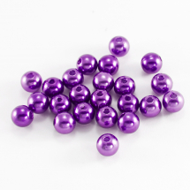 Перли Намистини Акрилові, Глянцеві, Круглі, Колір: Фіолетовий, Розмір: Діаметр 10мм, Отвір 2.5мм, близько 50шт / 25г, (13WB18747)