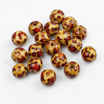 Koraliki Drewniane z Nadrukowanym Wzorem 20х18mm Kolor: Kawowy 20szt/50g (13WB18779)