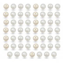 Koraliki Perła Akrylowe Błyszczące, Rowkowane, Kolor: Biały i Kość Słoniowa, 10mm, około 50szt / 25g (13WB18808)