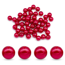 Perła Akryl ABS Błyszczący 10mm Kolor: Czerwony ok. 50szt/25g (13WB18809)