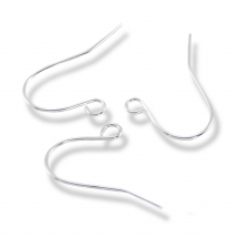 Kolczyki Haczyk Żelazo 19x16mm Otwór 2mm Szpilka 0.8mm Kolor: Srebrny 100szt (13WB18812)