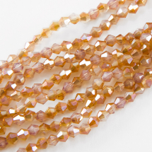 Koraliki Szklane Galwanizacja Fasetowane, 3x3mm 137szt/44cm/sznur (13WB18973)