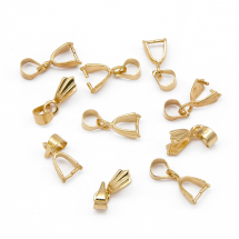 Тримач для кулонів, Залізо, Колір: Золото, Розмір: 10.67x5.93x3.04мм, Отвір 4.13мм, Пін 0.84мм, (13WB18987)