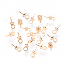 Uchwyt do Koralików Mosiądz 7x3mm Szpilka 0.6mm Otwór 1.5mm Kolor: Jasnozłoty 20szt (13WB19000)