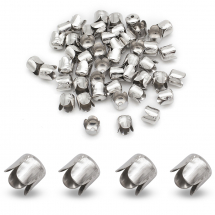 Конус Шапочки для Бусин, Залізні, Колір: Платина, Розмір: 6.5х7мм, Отвір 1мм, (Q5WB1158)