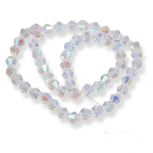 Koraliki Szklane Sztuczny Kryształ Klasa AA Galwanotechnika AB-Kolor, 5x5mm 56szt/28.5cm/sznur (13WB19058)