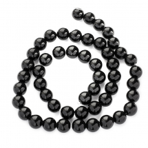 Намистини Австрійський Кришталь, Імітація, Круглий, Колір: Чорний, Діаметр: 9.8-10мм, Отвір 1мм, близько 38шт/36см / нитка, (13WB19115)