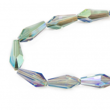 Koraliki Szklane Galwanizacja, Tęczowa Powłoka 18x8mm 23szt/42cm/sznur (13WB19129)