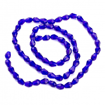 Koraliki Szklane Fasetowany Niebieski 8x6mm 62szt/43.5сm/sznur (13WB19135)