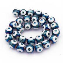 Koraliki Szklane Galwanizacja 9.5-10x10mm 30szt/30cm/sznur, (13WB19195)