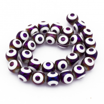 Koraliki Szklane Galwanizacja 9.5-10x10mm 30szt/30cm/sznur, (13WB19196)