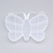 Pojemnik na Koraliki, Plastik, Motylek, Kolor: Bezbarwny, Rozmiar: 11.2x13.8x1.9cm, 13 przegródek, 1szt (13WB19263)