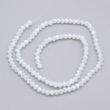 Koraliki Szklane Kryształ Rondelle Fasetowane, Antyczny Biały, 3x2mm, Otwór 1mm, około 130szt/30cm/nić (13WB19333)