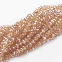 Koraliki Szklane Galwanizacja Fasetowane 6x4mm 100szt/40cm/sznur (13WB19360)