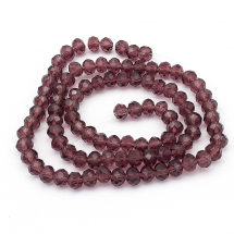 Koraliki Szklane Sztuczny Kryształ Fasetowany 6x4mm 92szt/36cm/sznur (13WB19438)