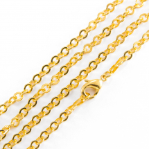 Baza łańcuszek kotwiczny do Naszyjnika Mosiądz Pozłacany 24K 60cm 1szt (13WB19515)