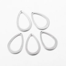 Zawieszka Kropelka Stal Nierdzewna 17x11x0.8mm Otwór 0.8mm 10szt (13WB19638)