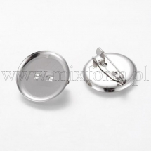 Baza do Broszki do Rękodzieła i Biżuterii, Żelazna, Platynowy, 24x6mm, 20szt (13WB19680)