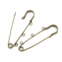 Baza Broszki Agrafka Żelazo 3 Otwory 70x21mm Otwór 3-5mm Kolor: Brązowy 4szt (13WB19681)