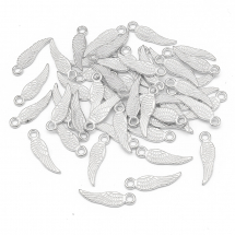 Кулон Крило, Метал, Колір: Срібло, Розмір: Довжина 17мм, Ширина 5мм, Товщина 1 мм, Отвір 2мм, (13WB19741)