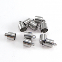 Końcówki do Sznura, Stal Nierdzewna, 10x7mm, Średnica wewnętrzna 6mm, Otwór 2.5mm, 10szt (13WB19743)