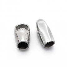 Концевики для Шнура, Нержавіюча Сталь, 18х9х7мм, Внутрішній Діаметр 5мм, Отвір 6х9мм, (13WB19746)